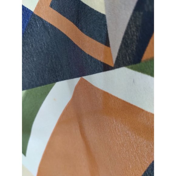 Vintage Oscar De La Renta MCM Geometric Rectangular Fringe Scarf 50" x 11" READ - Picture 7 of 13